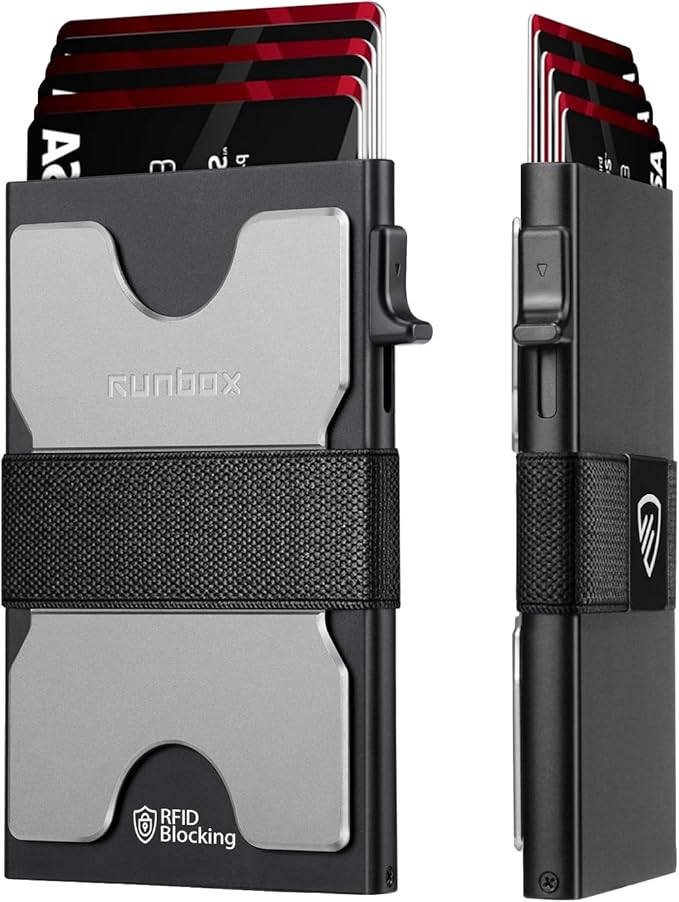 RUNBOX Slim Card Holder Wallet for Men, Minimalist RFID Blocking Wallet by RUNBOX