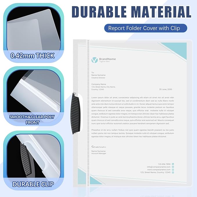 Teling 24 Pcs Clear Report Covers - Image 3