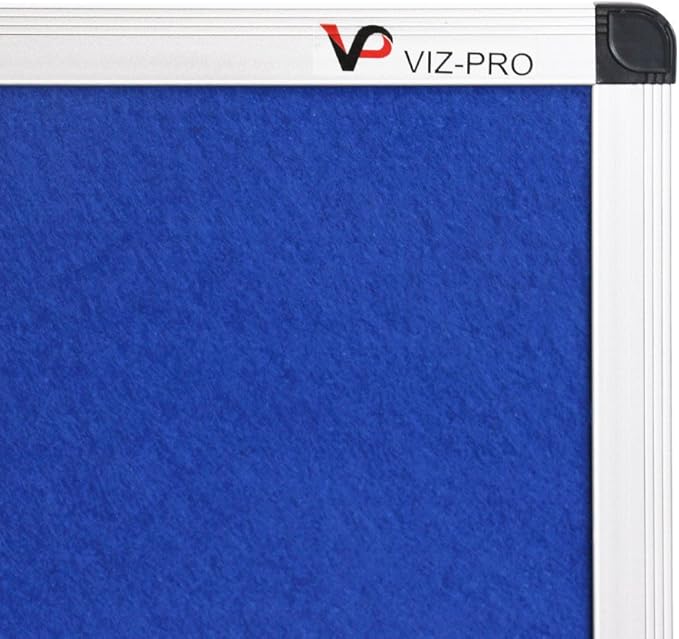 VIZ-PRO Notice Board Felt Blue, 48 X 36 Inches - Image 3