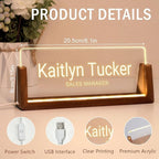 Desk Name Plate Personalized, Custom Office Light Up Name Plate - Image 5