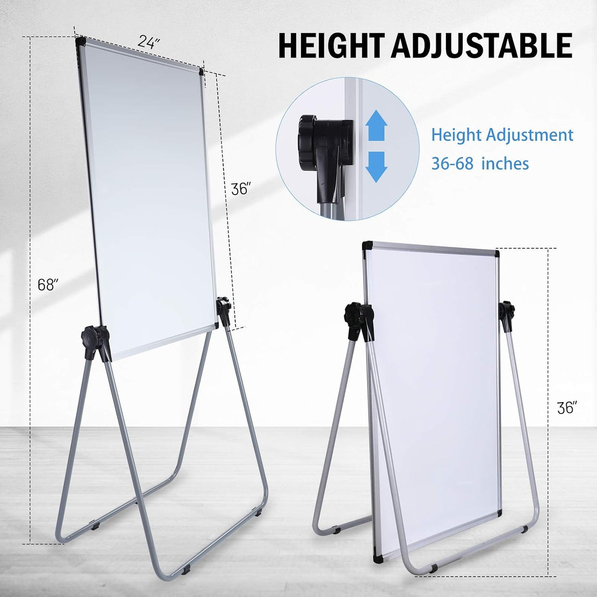 36x24 Whiteboard with Stand, Double Sided Magnetic Dry Erase Board