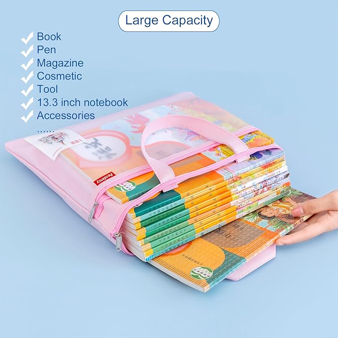 Pendancy Mesh Zipper Pouch 11x13.7 in, Large Double Pocket Waterproof File Bag - Image 7