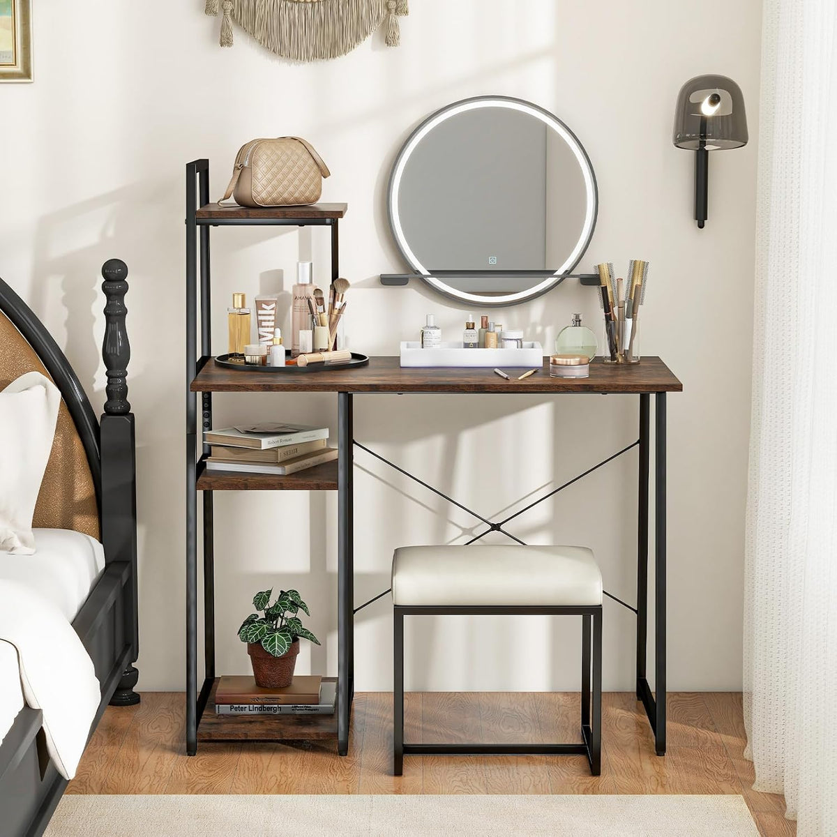 Tangkula Computer Desk with Shelves, Space Saving Home Office Desk with 3-Tie...