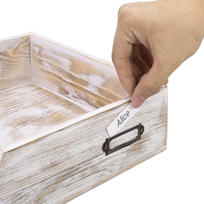 MyGift Rustic White Desktop Letter Tray - Image 6