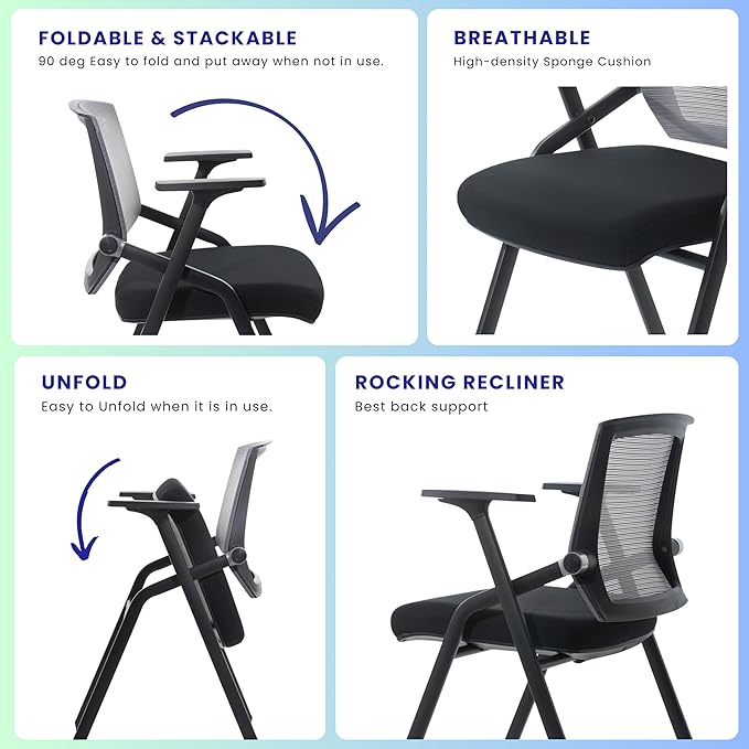 BLANEDUO, 2 Pack Stackable Conference Room Chairs - Image 4
