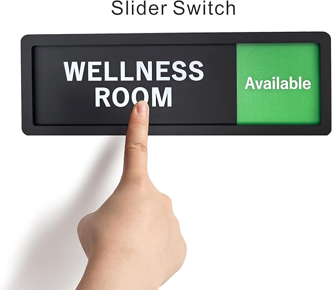 Wellness Room Sign – Privacy In Use / Available Slide Switch Sign, Premium - Image 4