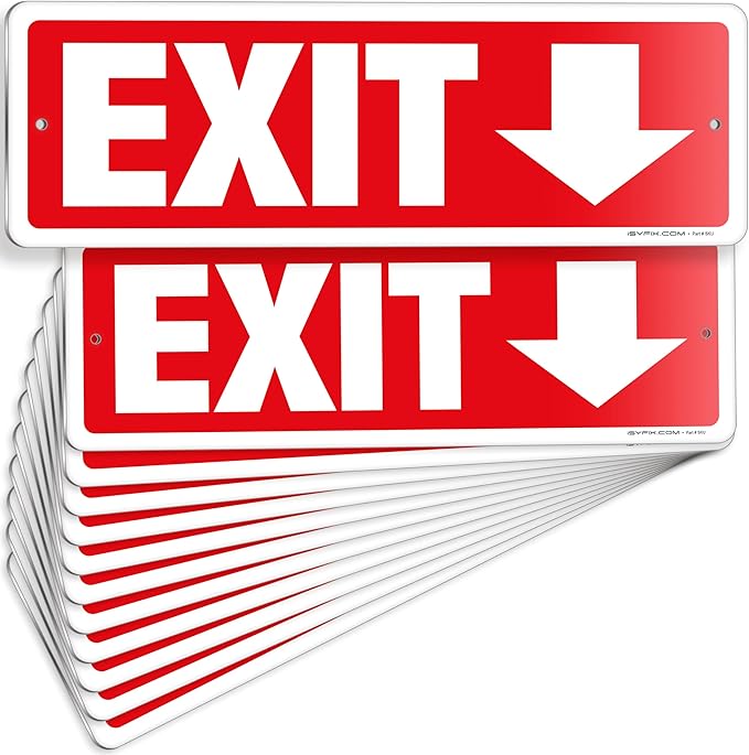 iSYFIX Exit Signs 12 Pack 12x4 Inch by iSYFIXPREMIUMSIGNS