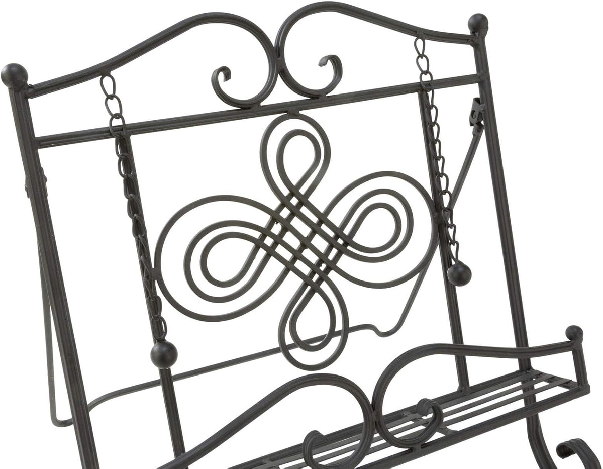 TRIPAR Swirl Design Black Metal Cookbook Stand for Cookbooks, Recipe Holders,...