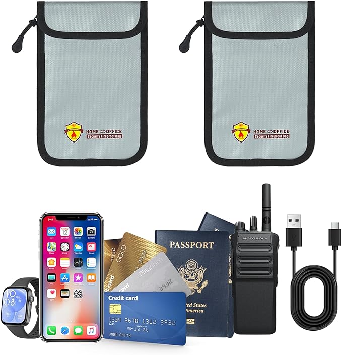 2 Pack Small Fireproof Bag, Fireproof Wallet Pouch, Non-itchy Waterproof Cash - Image 3