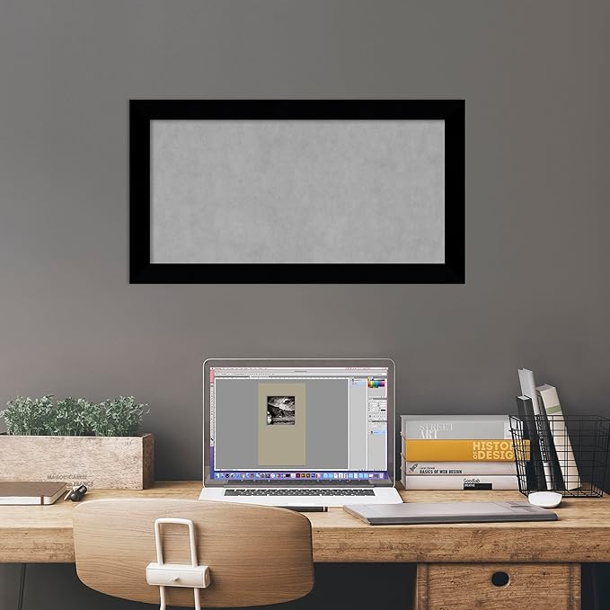 Amanti Art Black Framed Magnetic Board 15x27 Small Vision Board - Image 5