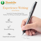 FPR Ambassador Ultra Flex Nib Fountain Pen Set, Chiseled Chrome - Image 3