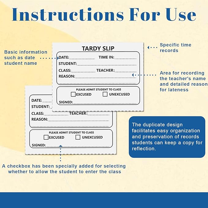 2 Pack 800 Pcs Tardy Slip Book - Image 4