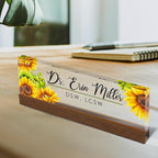 Artblox Personalized Office Desk Name Plate and Business Card Holder | Clear - Image 2