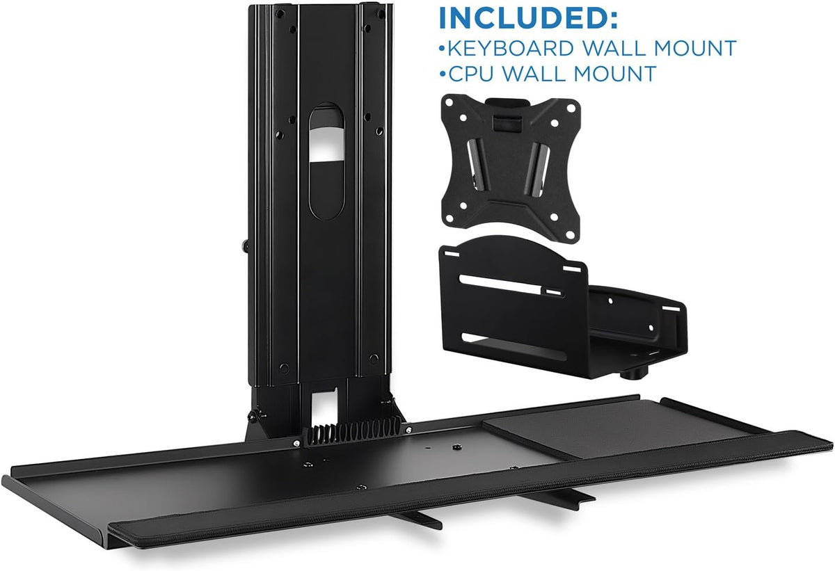 Mount-It! Monitor and Keyboard Wall Mount with CPU Holder, 13-32in Screens