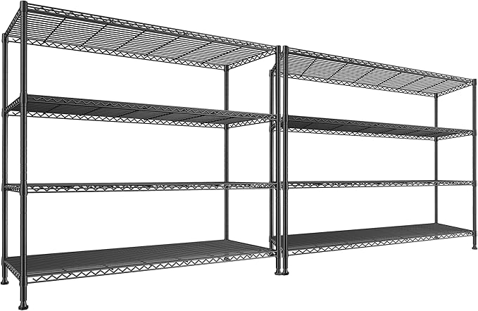REIBII Storage Shelves 45.3''W Wire Shelving Unit 4 Tier Metal Shelves by REIBII