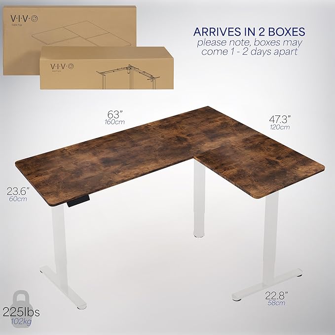 VIVO Electric Corner 63 x 47 inch L-Shaped Standing Desk, Memory Height - Image 6