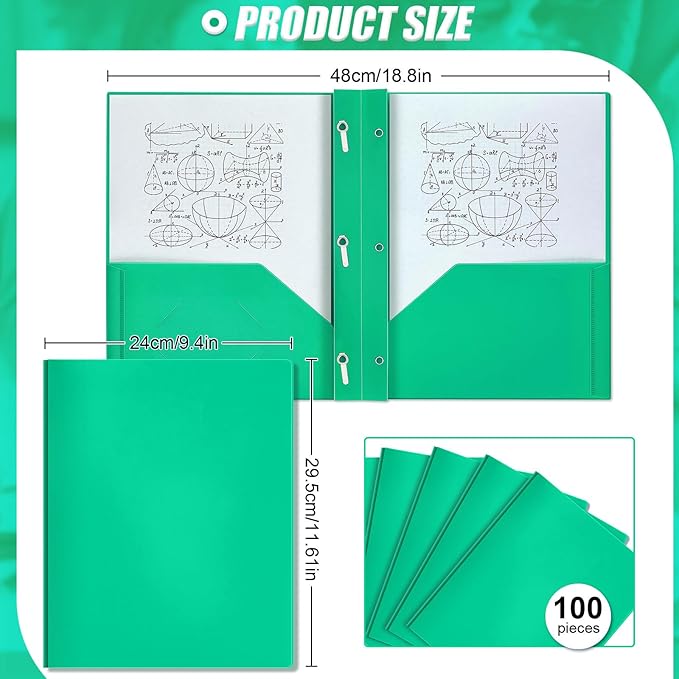 Lincia 100 Pcs Plastic Folders - Image 2