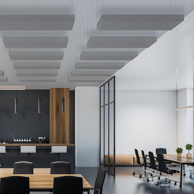 2” Thick Acoustic Panels with Hanging Brackets to the Wall, Light Grey - Image 5