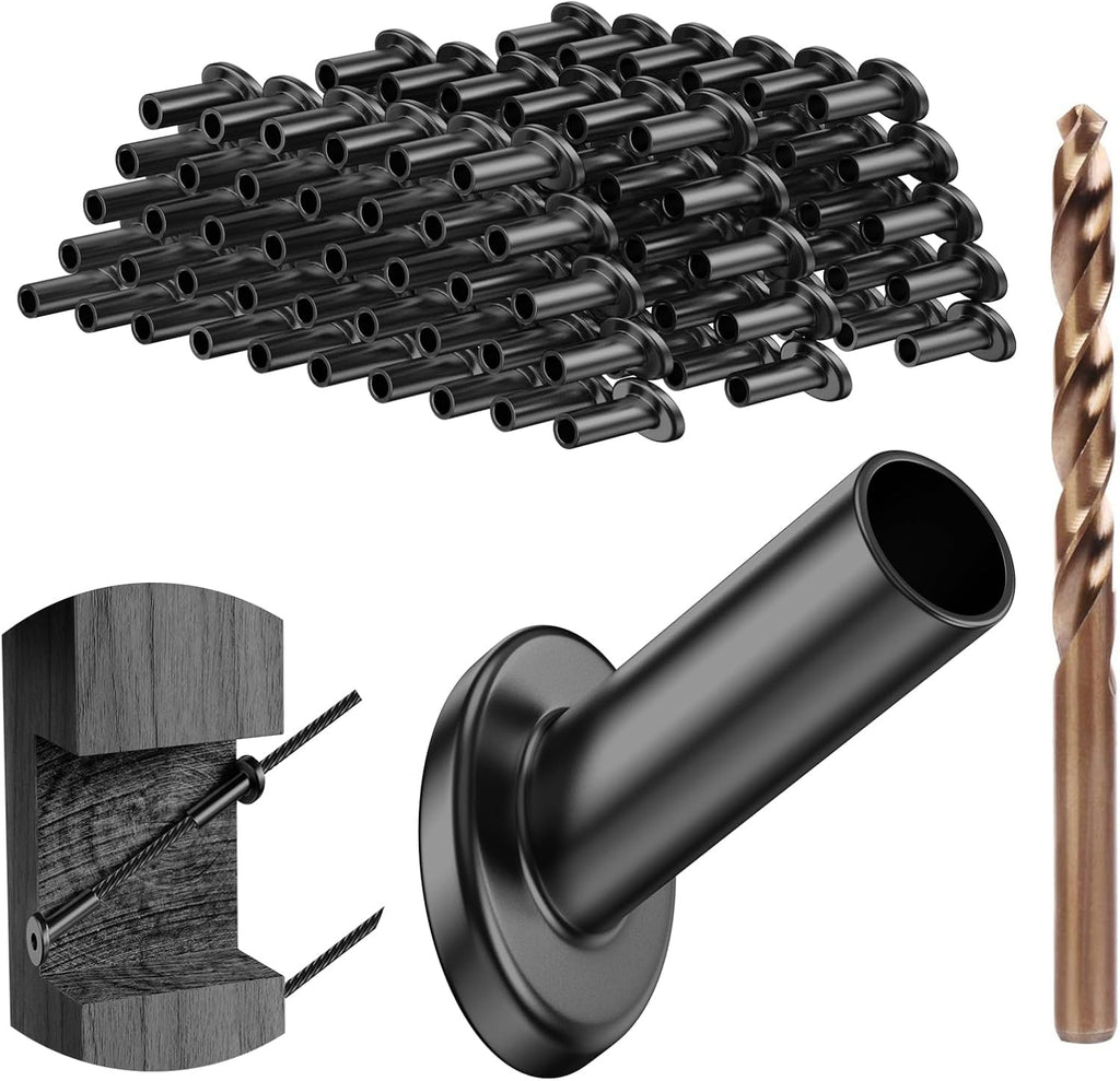 BLIKA 40 Pack 25 30 35 Degree Black Cable Railing Angle Beveled Protector