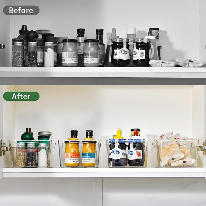 AntStep 12 Pack Clear Plastic Storage Bins, Pantry Organizers and Storage - Image 6