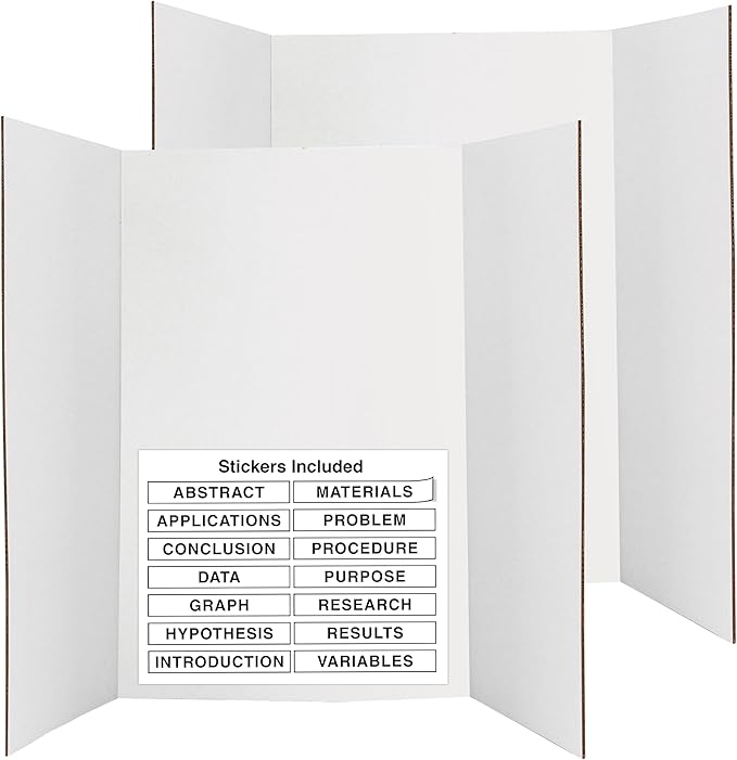 White Tri-Fold Presentation Board 28" X 40" Display Exhibition Board by ENDAY