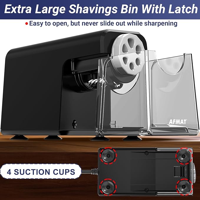 AFMAT Electric Pencil Sharpener Heavy Duty, 6 Holes, Auto Stop Pencil Sharpeners - Image 6