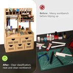 bucasso plastic model paint rack tool storage all-in-one, close-up detail