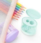 4 Pack Pencil Sharpeners Manual Dual Holes Compact Colored Handheld Pencil - Image 3