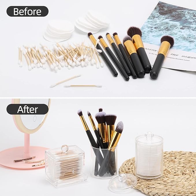 Tbestmax Bathroom Organizer Accessories Set-10 OZ, 7 OZ Qtips Holder Storage - Image 5