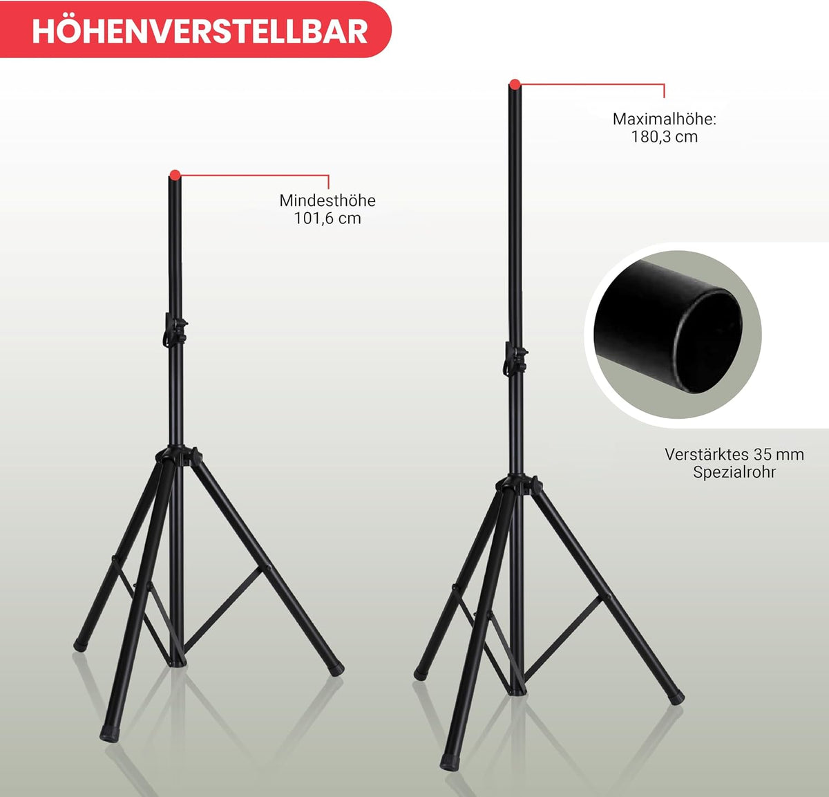 Pyle Universal Speaker Tripod Stand Mount - 6' Sound Equipment Holder Hei...