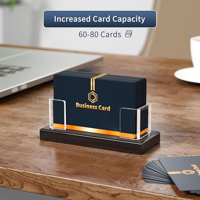 NIUBEE Acrylic Business Card Holder: Clear Plastic Business Cards Display Stand - Image 7