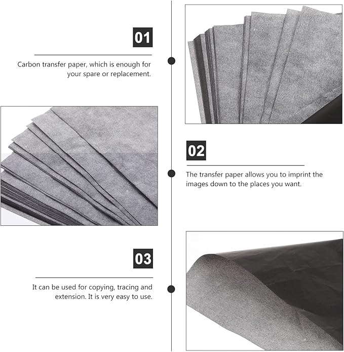Beatifufu A4 Carbon Transfer Paper 100 Sheets One-Side Graphite Copying Tracing - Image 9