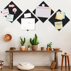 Bouiexye Felt Cork Board Tiles 6 Pack Black Bulletin Boards 12"x12" - Image 5