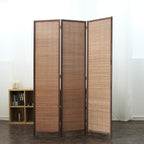 Furnnylane 3 Panel Bamboo Room Divider and Folding Panel Screen, Bamboo Panel - Image 2