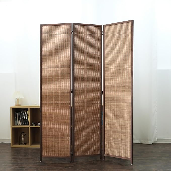 Furnnylane 3 Panel Bamboo Room Divider and Folding Panel Screen, Bamboo Panel - Image 2