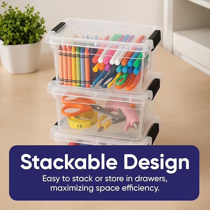 Superio Mini Storage Container Plastic Crayon Box Art Supplies and Sewing Case - Image 3