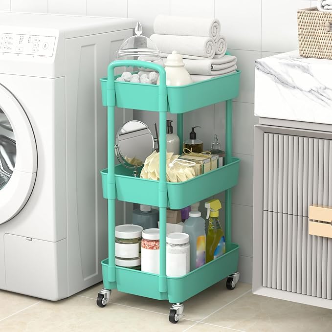 Sywhitta 3-Tier Plastic Rolling Utility Cart - Image 4