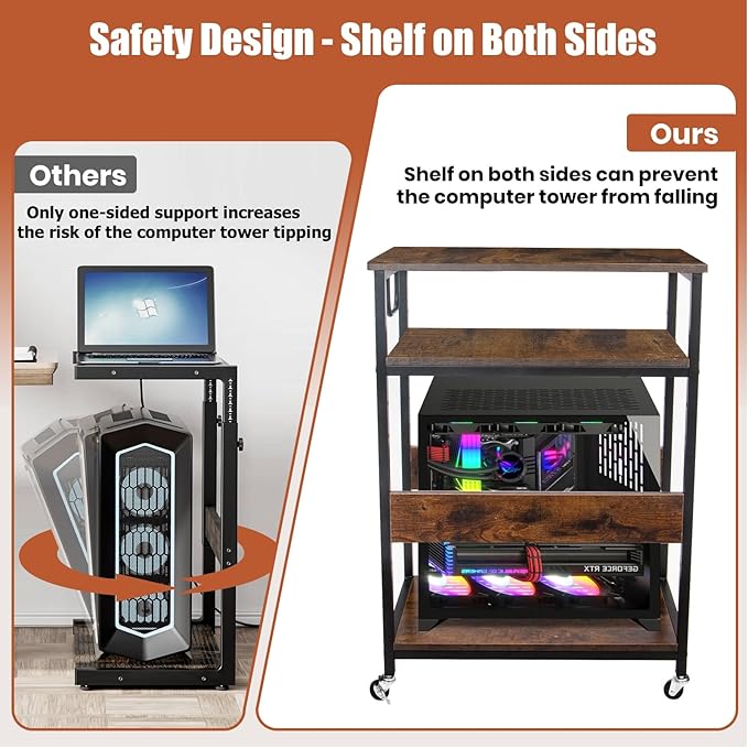 Extra Large Height Adjustable Computer Tower Stand, Computer & Machine Carts - Image 6