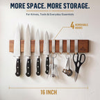magnetic knife holder for wall, 16 inch acacia, package contents
