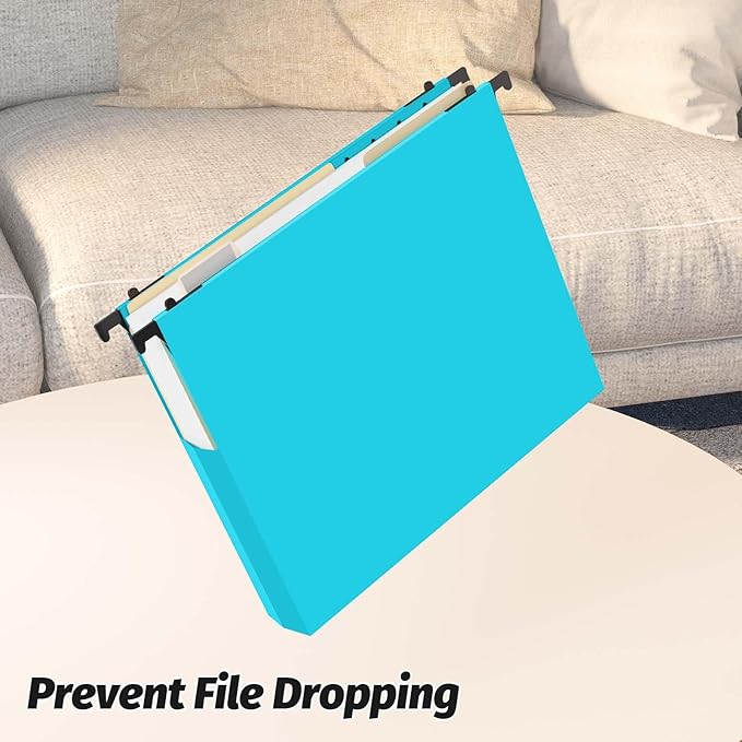 Shutex Extra Capacity Plastic Hanging File Folders, 12 Pack Reinforced - Image 4