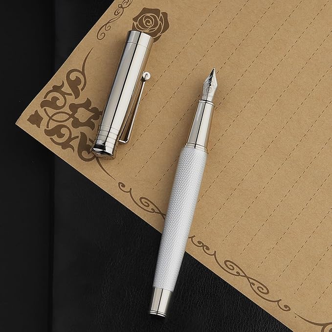 GC QUILL Fancy Fountain Pen Set – Fine and Medium Nibs, 18 Ink Cartridges - Image 2
