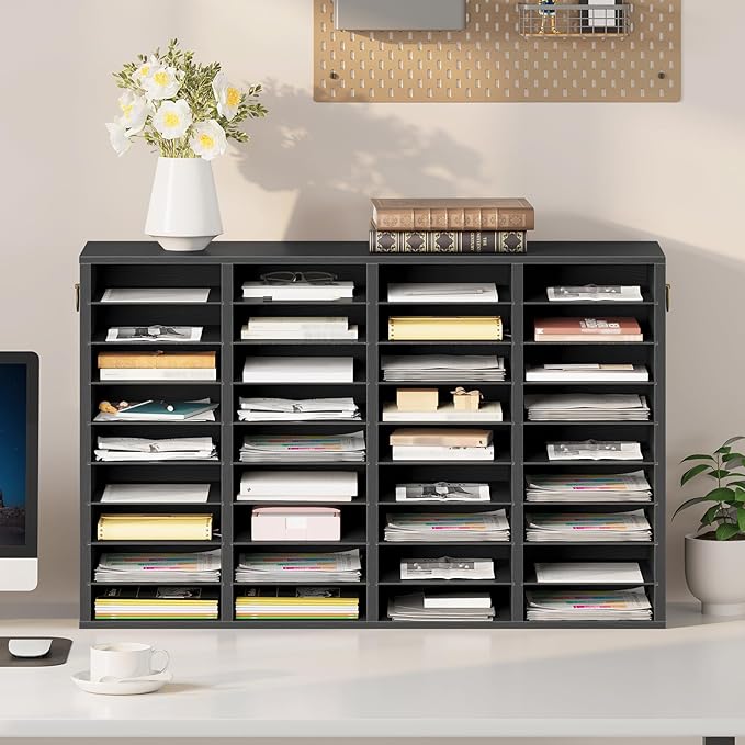 HOOBRO Wooden Literature Organizer, 36-Slot Mail Sorters, Removable Classroom - Image 8
