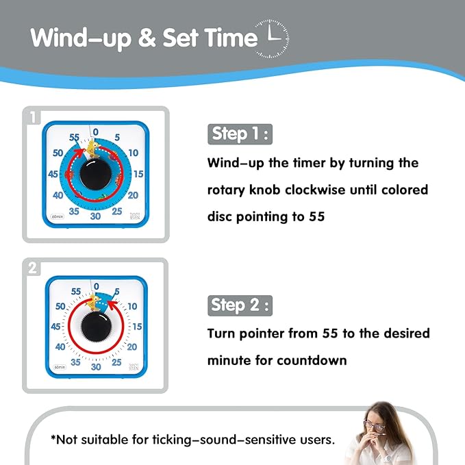 Visual Timer 7.5 inch, 60-Minute Countdown Timer - Image 3