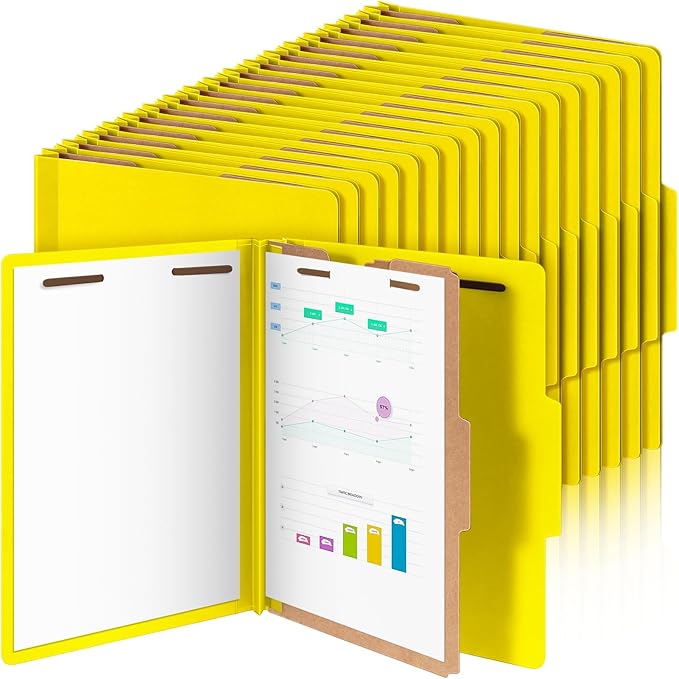 Skyygemm 60 Pcs Classification Folders Letter Size, 1 Divider Pressboard File by Skyygemm