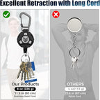 2-Pack Retractable Keychain, Heavy Duty Carabiner Badge Holder, Tactical ID - Image 4