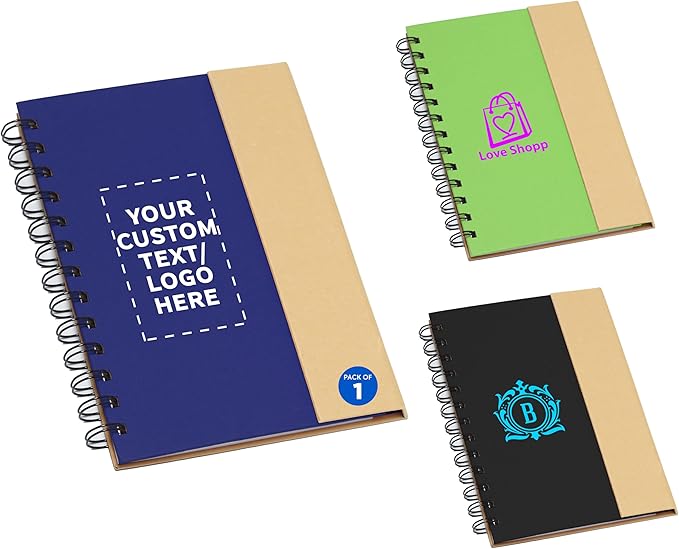 DISCOUNT PROMOS Custom Eco Friendly Spiral Notebooks by DISCOUNTPROMOS
