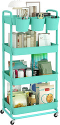JIUYOTREE 4-Tier Plastic Rolling Storage Cart Utility Cart by JIUYOTREE