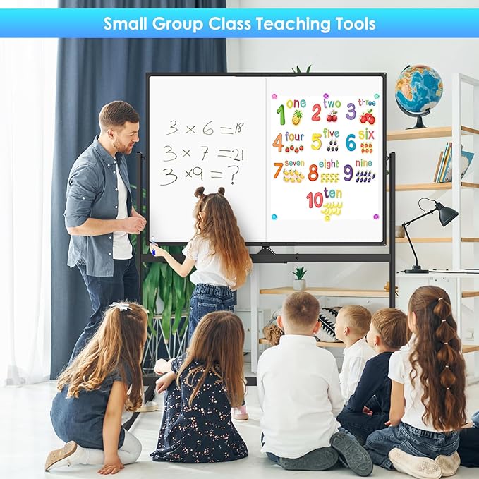 maxtek Rolling Whiteboard, 48x36 Large Magnetic White Board - Image 7