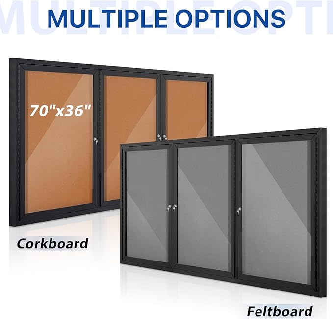 SWANCROWN Outdoor Bulletin Board 70x36in, Enclosed Bulletin Board - Image 5