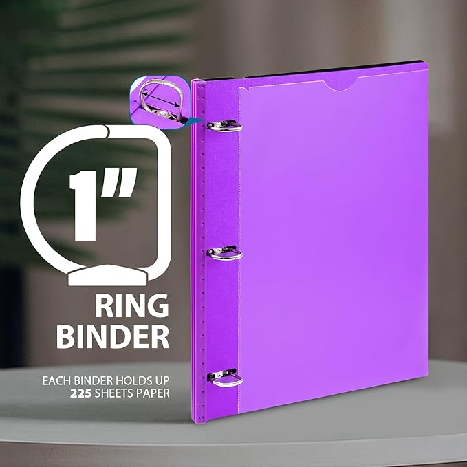 WOT I 1 Inch Telescoping 3 Ring Binder 4 Pack, Expandable Flexible Binder - Image 4